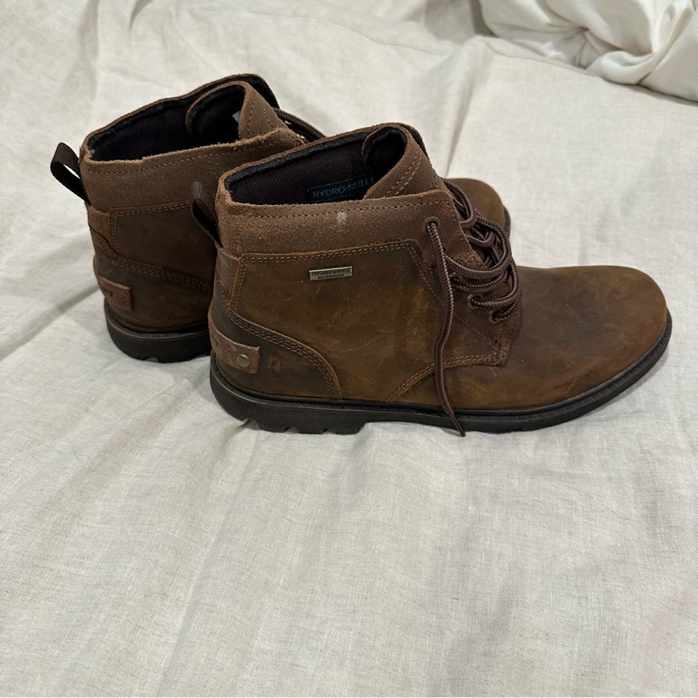 Rockport Mens Rugged Bucks Waterproof Chukka Boots Brown Leather Size 8.5 - Picture 4 of 6